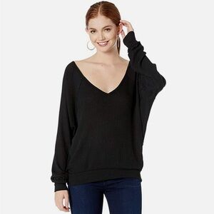 NWT Free People Black V-Neck Women's Small Top